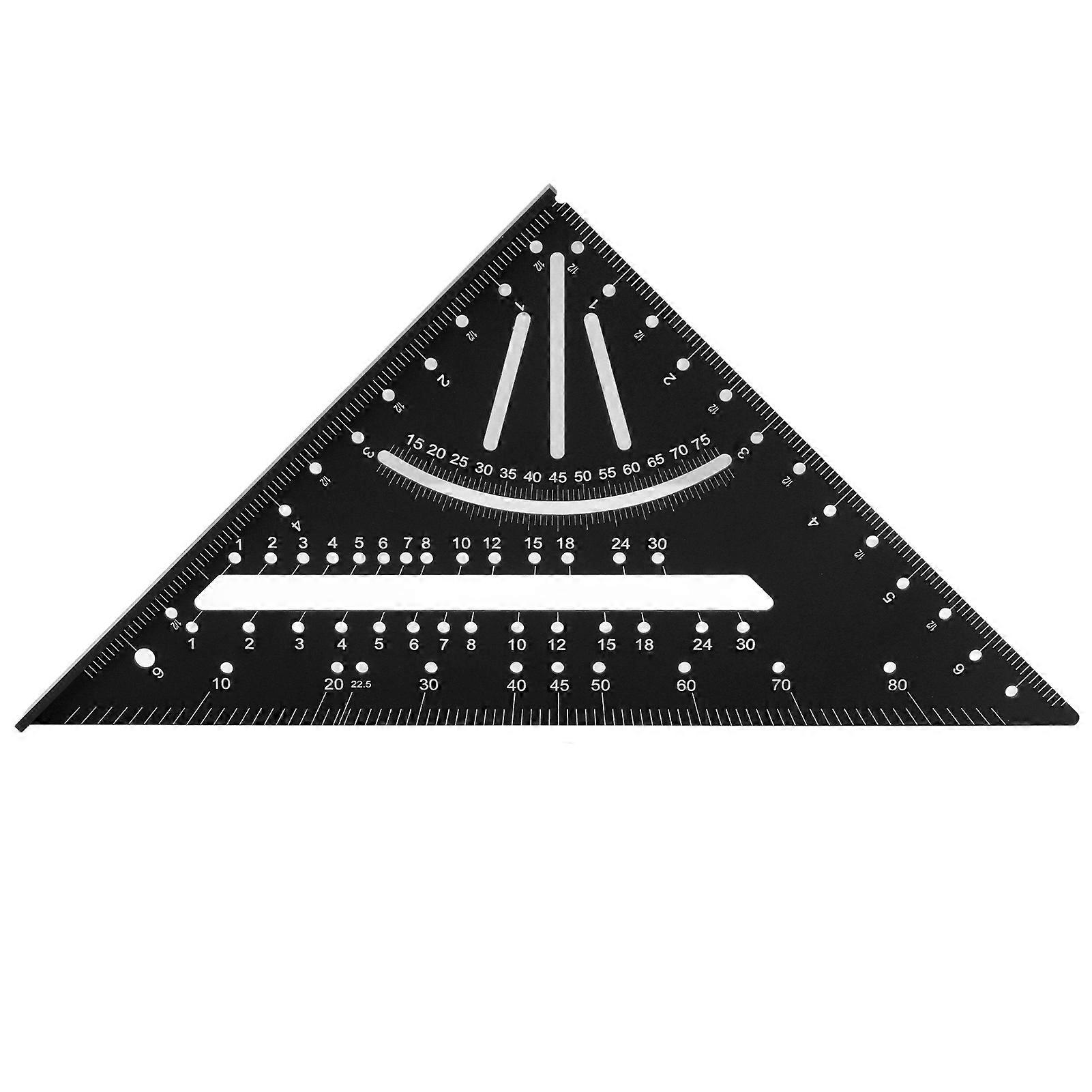 CYDT 7 Inch 90 Degree Rafter Square Protractor Aluminum Alloy Woodworking Triangular Ruler Multi Angle Measuring Marking Tool Black