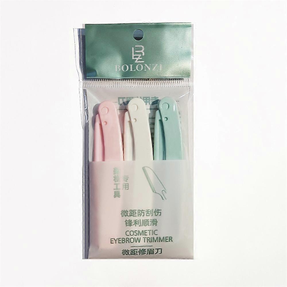 3PCS Safety Folding Eyebrow Knife Sets Eyebrow Scratch Replaceable Blade Foldable Stainless
