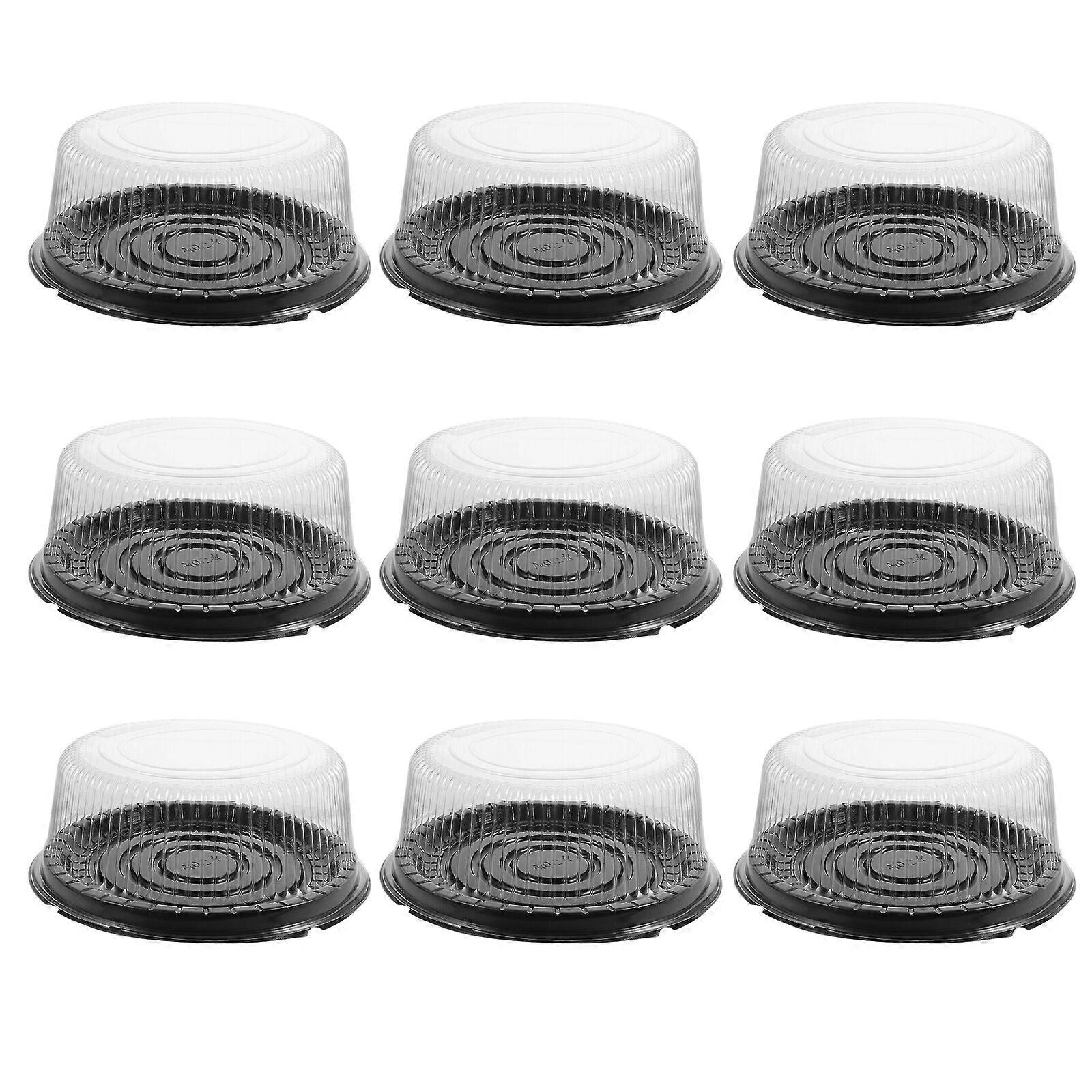 10pcs Reusable Plastic Bakery Cake Box Round Cake Reusable Plastic Container with Lids Cake Boxes