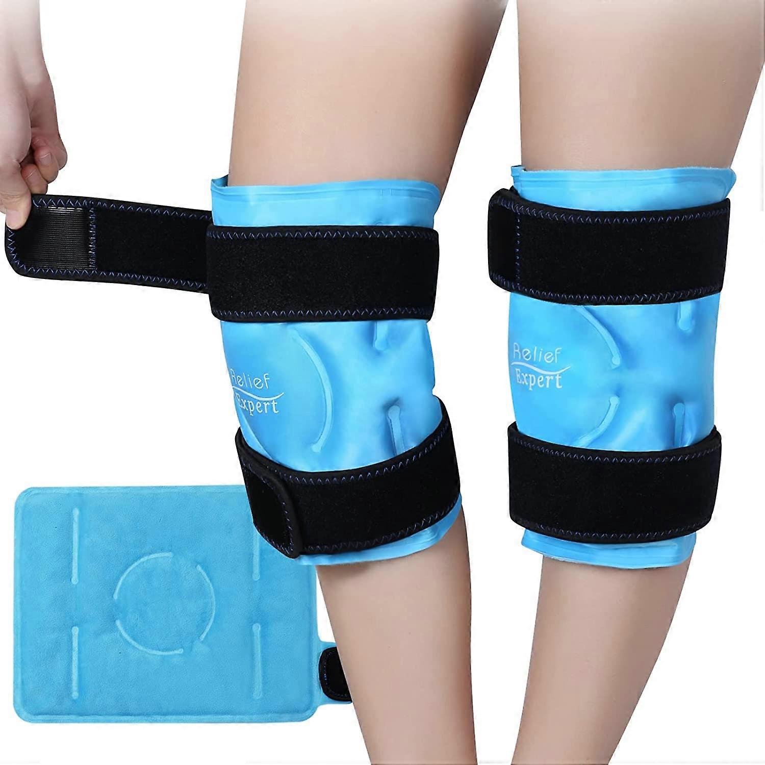 2 Packs Knee Ice Pack Wrap for Injuries Reusable Gel Ice Pack
