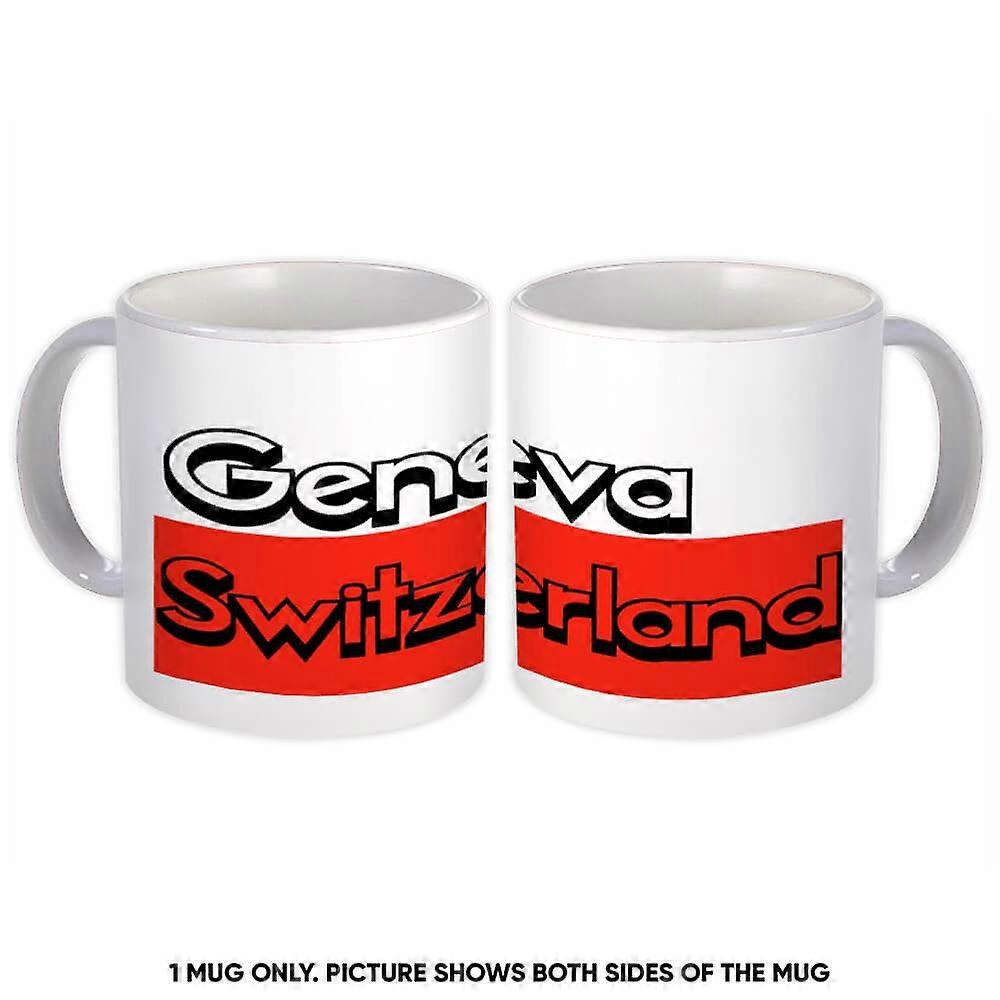 Geschenkbecher: Genf Schweiz Rechteck