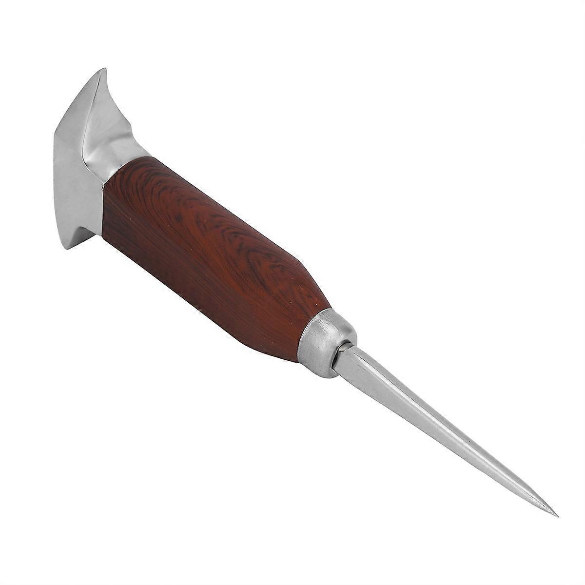 Restaurant Ice Pick Stainless Steel Ice Chisel Single Head Long Ice Pick Ice Puck Monopod (Colour:Red+Silver)(1Pcs)