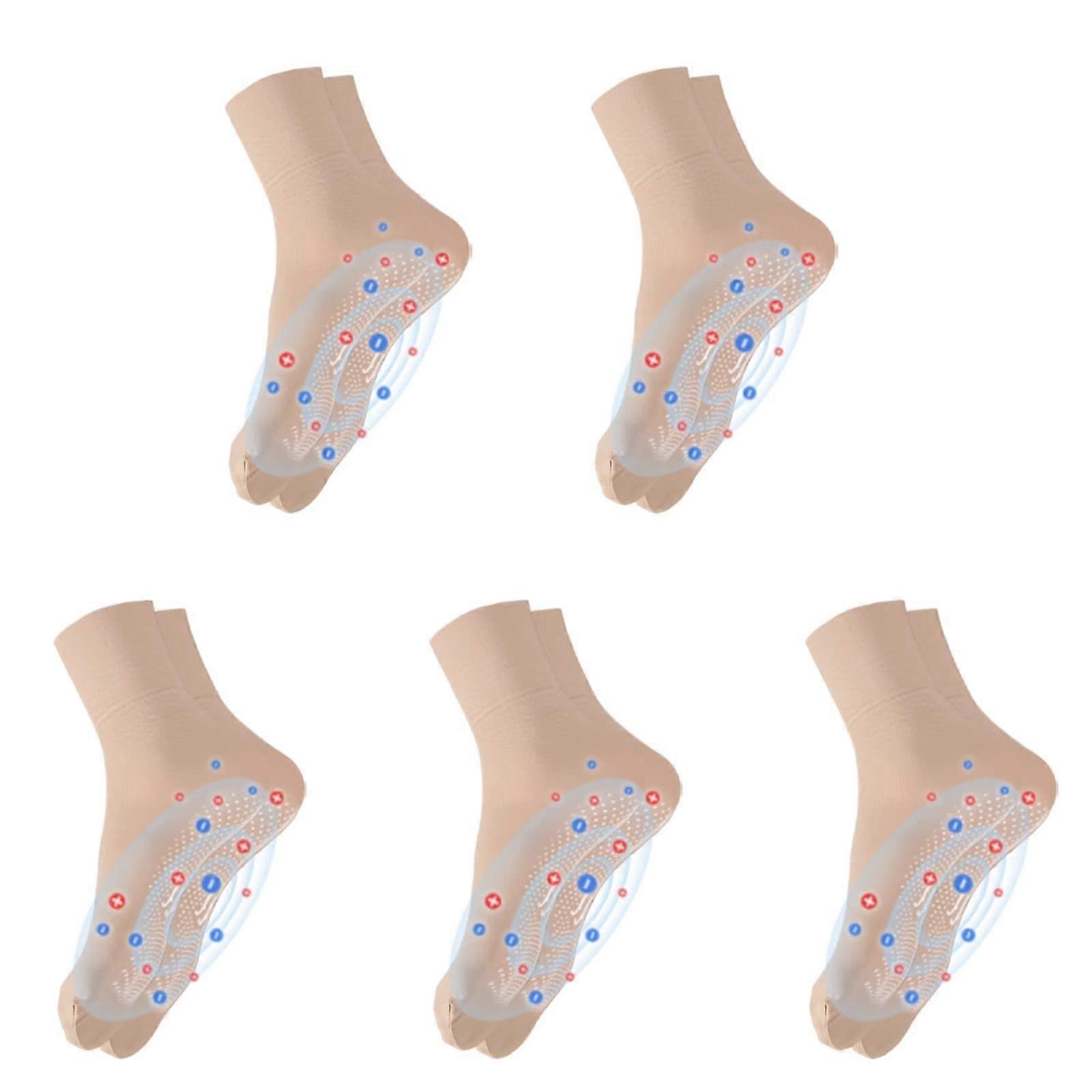 10 Pairs Tourmaline Ionic Body Shaping Stretch Socks, Spring Summer Negative Ion Body Sculpting Stretch Socks