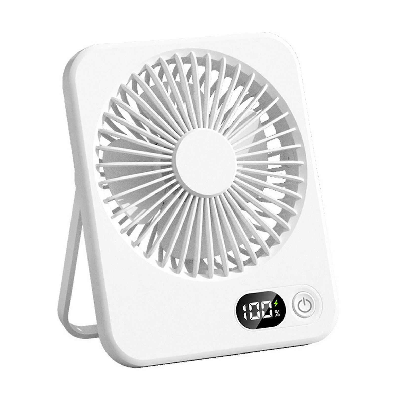 Desk Fan Rechargeable 1200mAh Battery Operated Standing Fan with Digital Display Ultra-Quiet Foldable 5 Speeds Adjustable Lightweight Handheld Fan