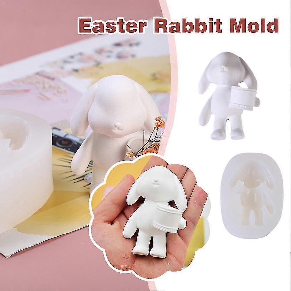 Easter Silicone Mold For Holding Bucket Rabbit Cake Decorating Tool Cookie Baking Candy Chocolate Mold