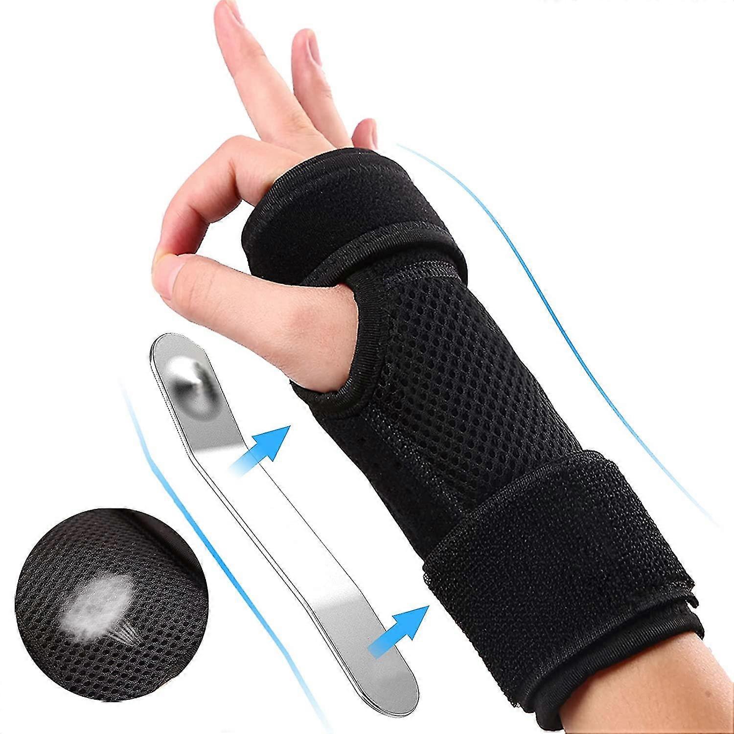 Karpaltunnel handledsstöd Nattstöd, handledsstöd hängslen höger hand med splint för tendinit, artrit, stukning för män & kvinnor