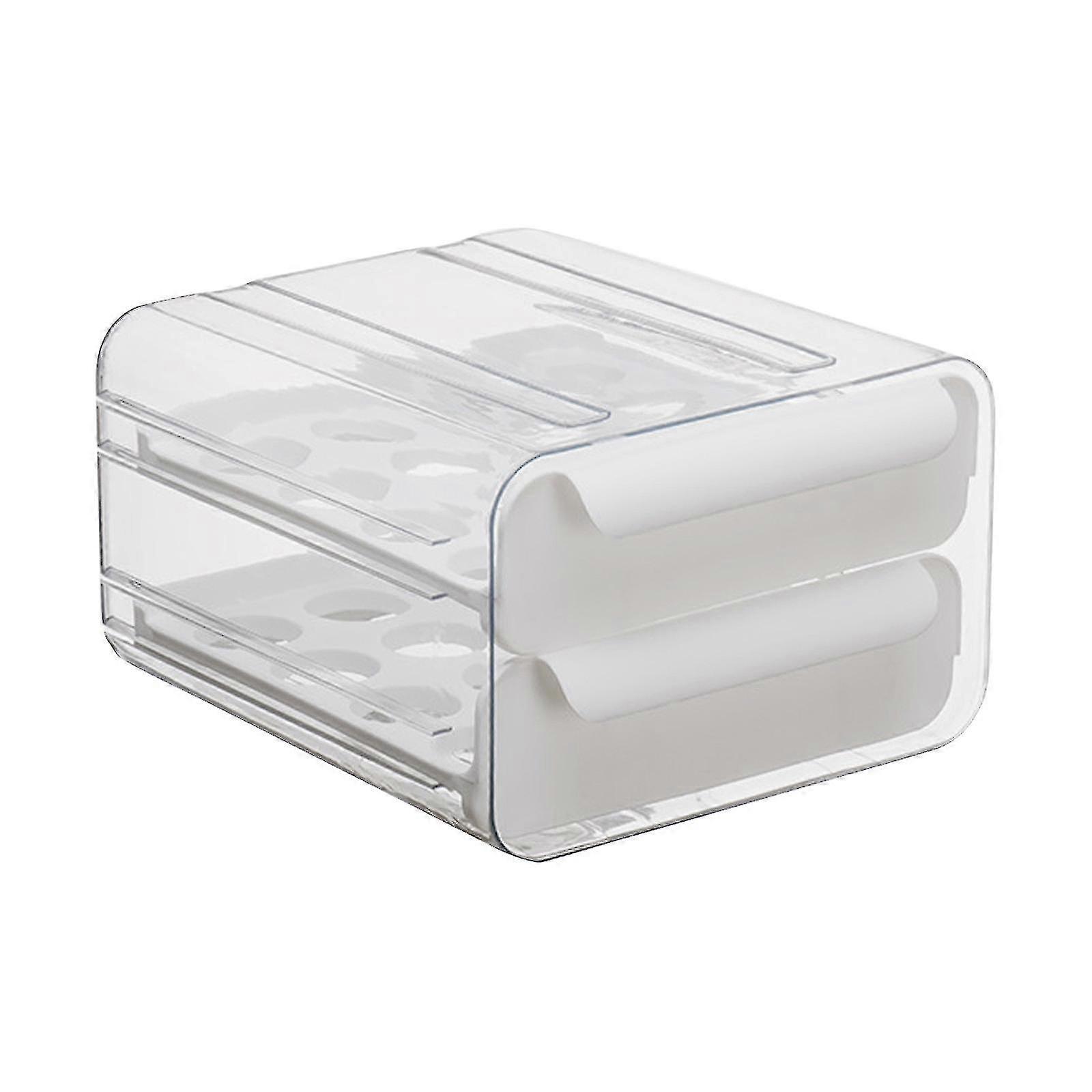 Storage Holder - Container With Lid & Handle, Plastic Fridge Organizer, Clear Refrigerator Organizer Bins, Stackable Tray