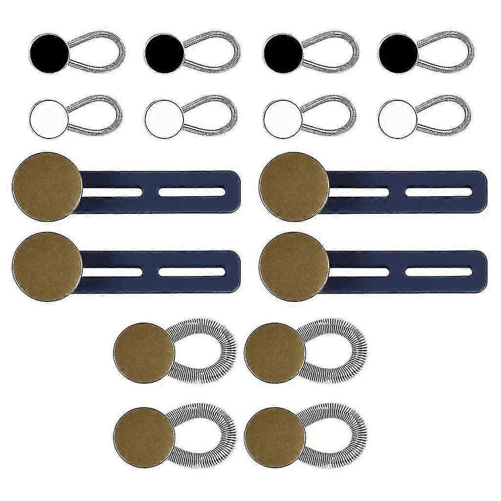 16pcs Pants Button Extender Adjustable Retractable Waist Collar Extenders Set