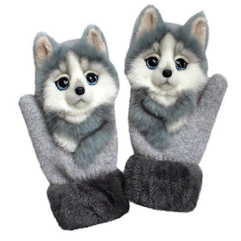 أطفال الكرتون الحيوان أفخم قفازات الكبار الشتاء قفازات محبوك دافئ