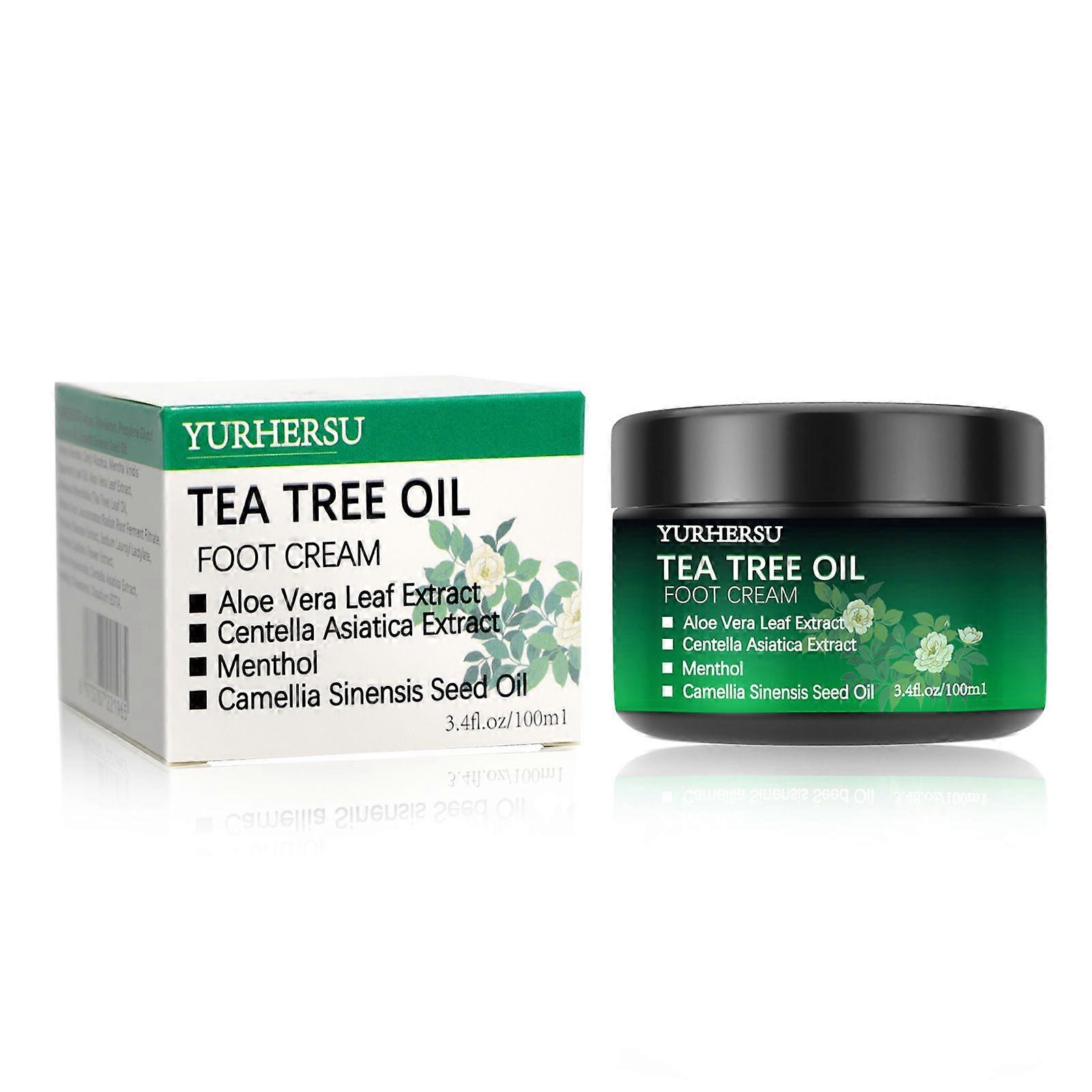 Tea Tree Oil Κρέμα Ποδιών για Ξηρές και Σκασμένες Φτέρνες, Κρέμα Επανόρθωσης Σκασμένης Φτέρνας για Πόδια και Χέρια, Callus Remover για Σκληρό Δέρμα, Tea Tree Cream Moisturiz