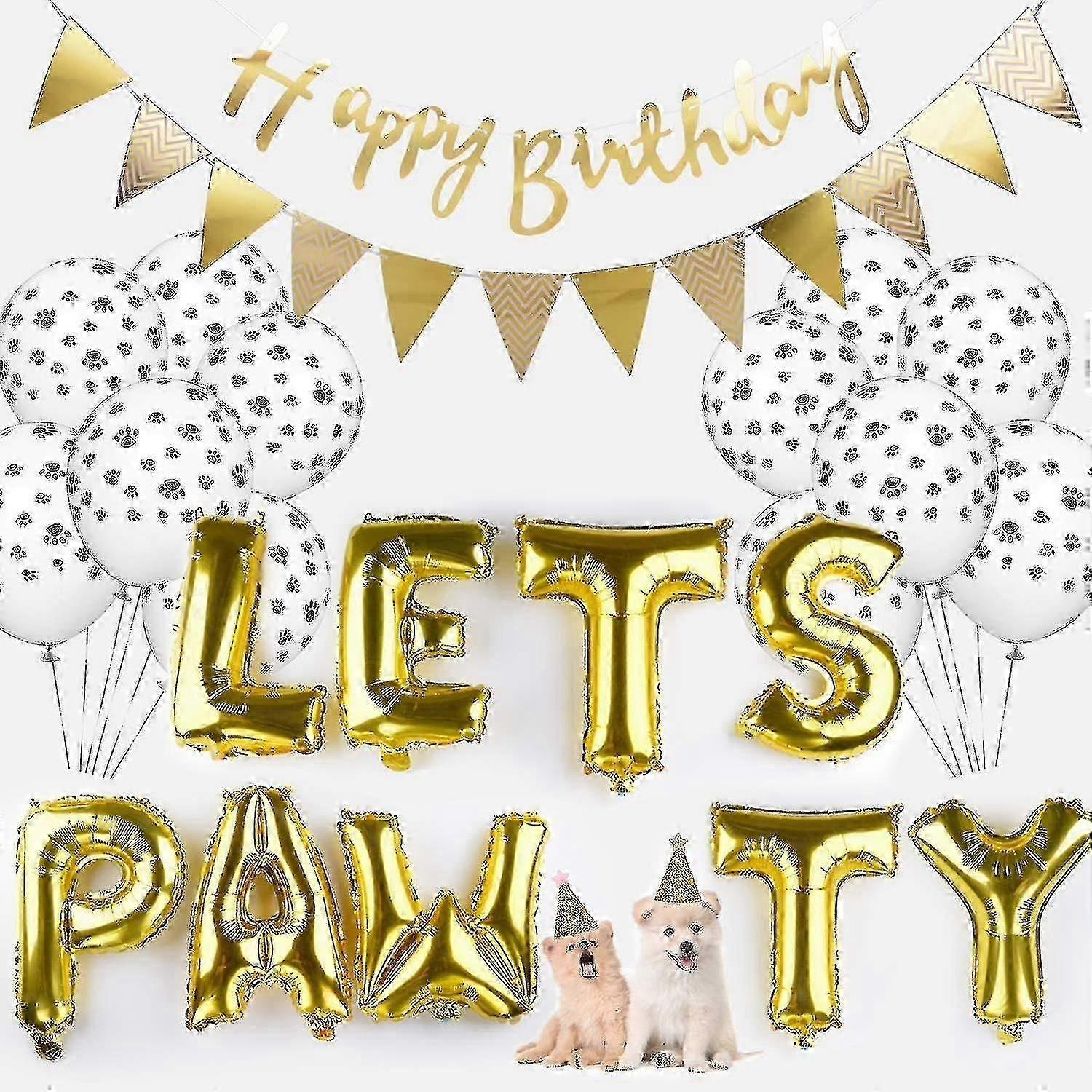 الكلب عيد ميلاد حزب اللوازم الكلب مخلب طباعة البالونات القط قبعة عيد ميلاد