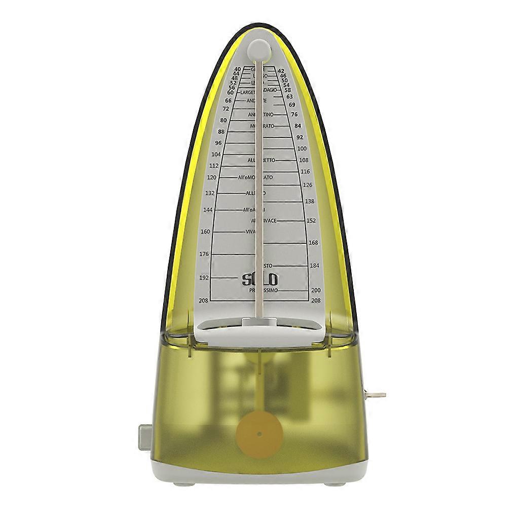 Mechanical Metronome, Universal Metronome for Piano, Guitar, Violin,Drums,etc (Tower Design) Transparent yellow