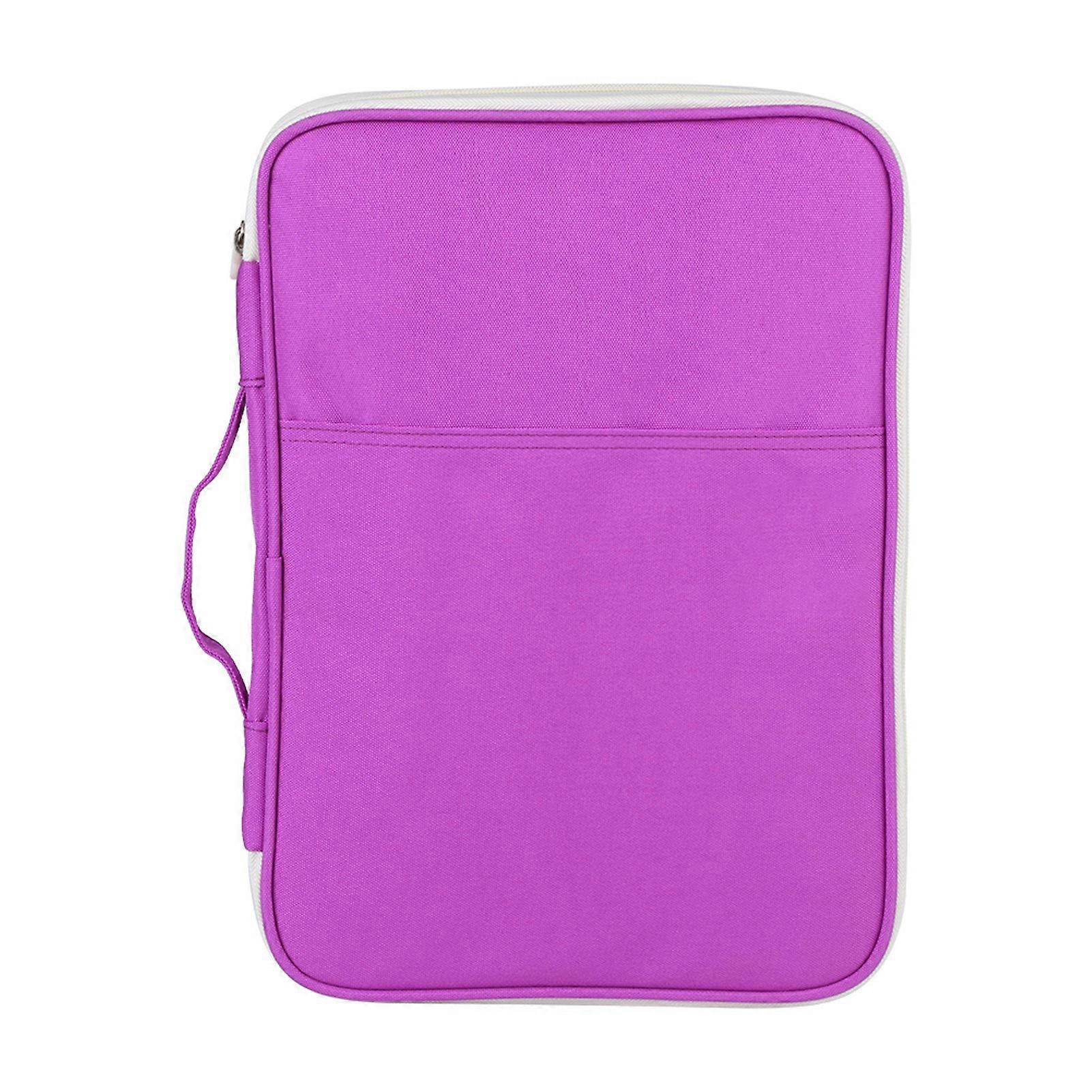 Cartella portadocumenti A4, organizer per computer, notebook, custodia con cerniera (viola)