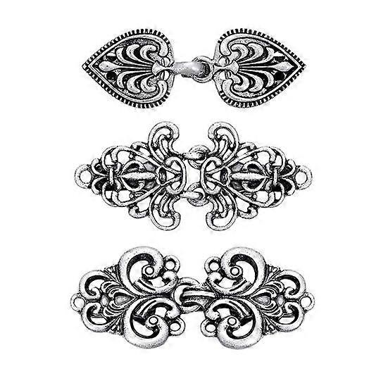3 Pcs Shawl Collar Clip Buttons Retro Design Sweater Cardigan Clips Electroplated