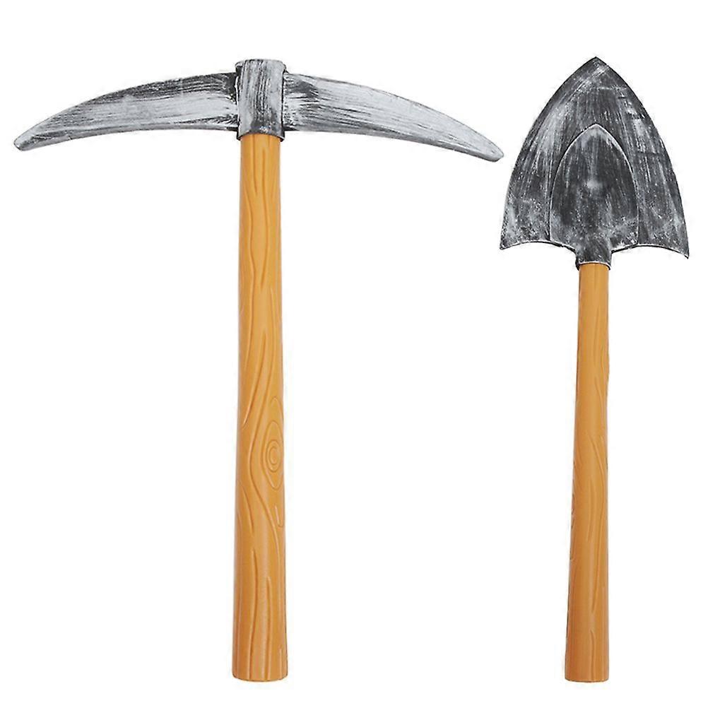 2pcs Pickaxe Spade Toy Dwarf Pickaxe Spade Costume Prop Stage Performance Props Party Favor Supplies