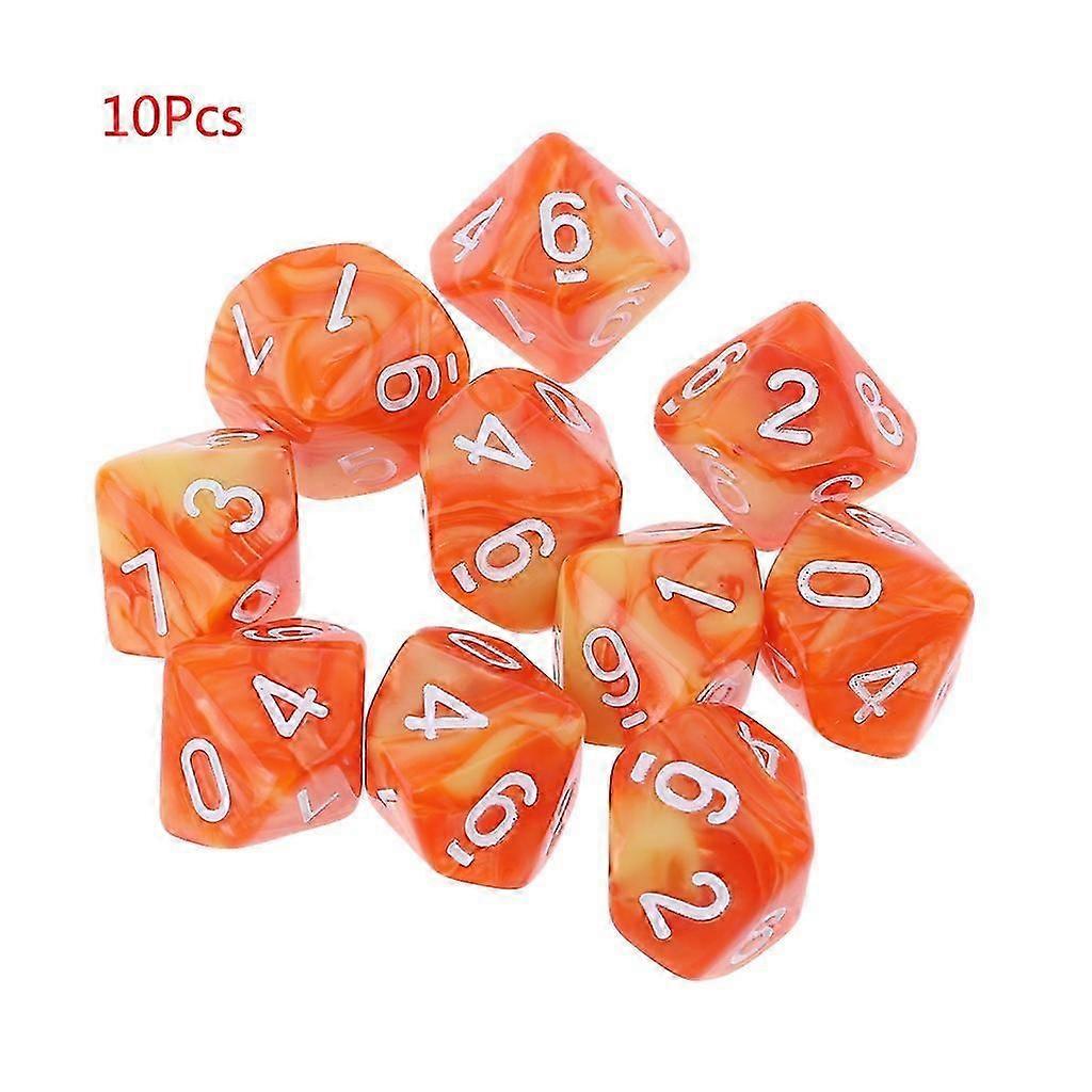 10pcs/set 10 Sided D10 Polyhedral Dices Numbers Dials Desktop Table Board Game