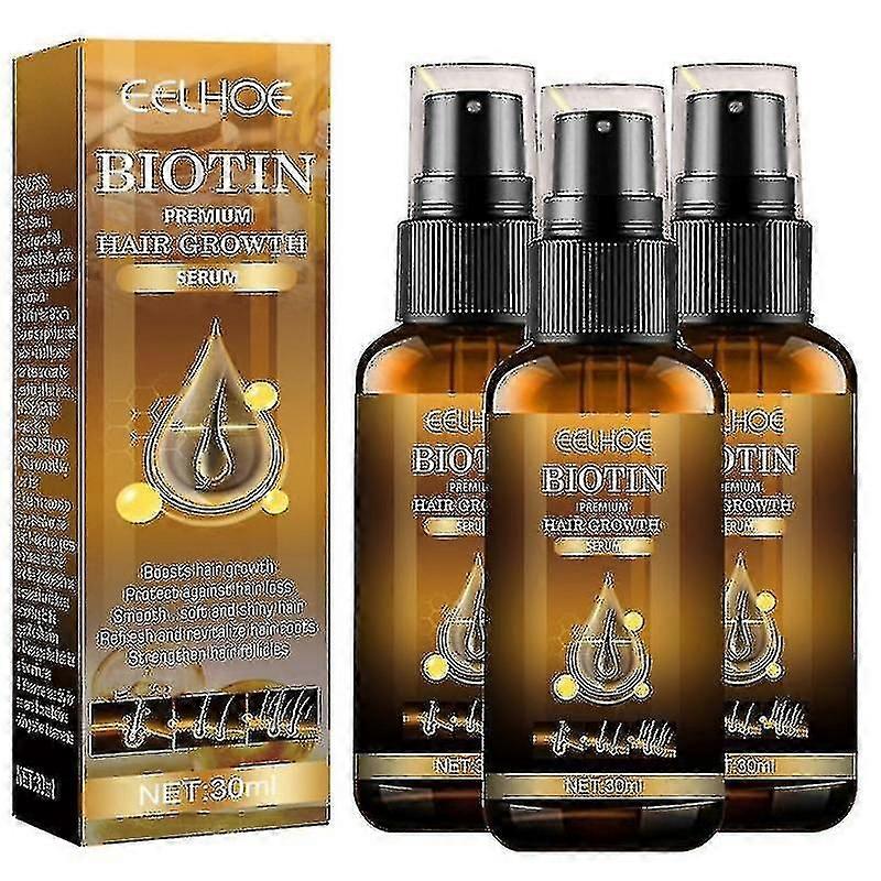 3pcsビオチン育毛スプレーアンチ脱毛高速再生スカルプトリートメントセラム