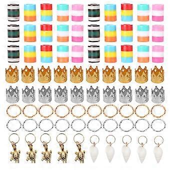 80Pcs Adjustable Dreadlocks Hair Braid Beads Rings Cuffs Wig Accessories Hair Decoration Rings