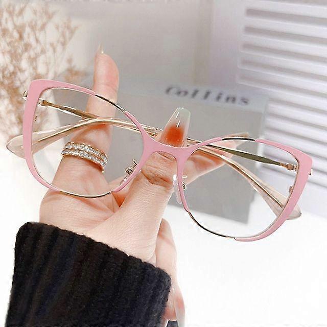 Anti -Blue Light Discoloration Glasses For Women Men Oversized Optical Frame Eye Protection Office Computer Goggles