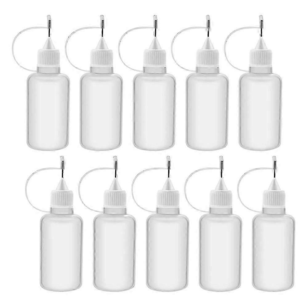 Refillable Dropper Bottles - 10pcs 30ml Plastic Squeezable Tip Applicator Bottle with Needle Tip Caps