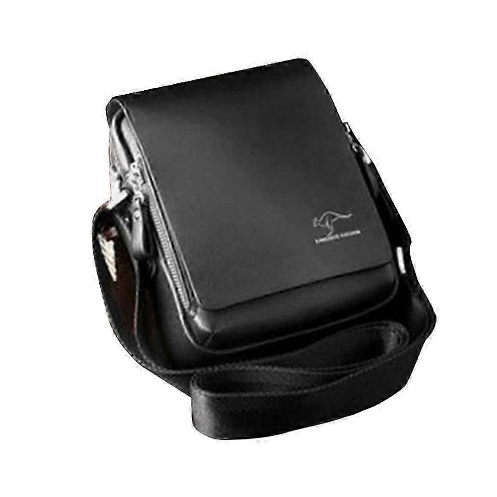 Men's Vertical Pu Shoulder Bag Messenger Bag - Size S (black)