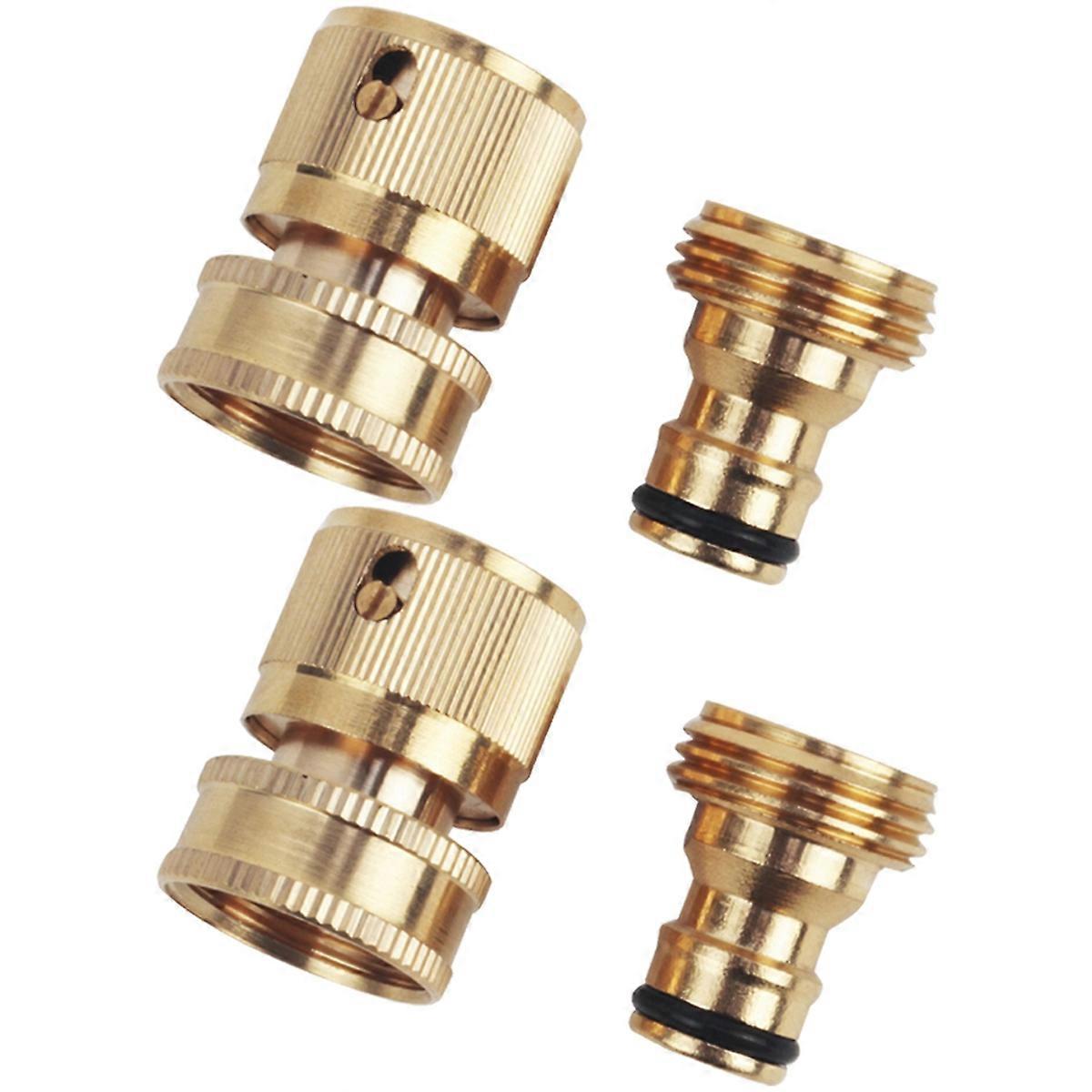 Brass 3/4Inch Threaded Quick Connector, Garden Water Connector, Car Washing Machine Male/Female 3/4