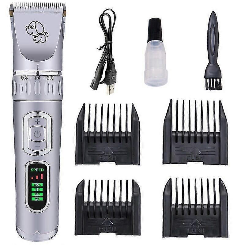 銀色のLCDディスプレイペット電動バリカン猫と犬のためのバリカンペット用品充電式ペットシェーバーB8