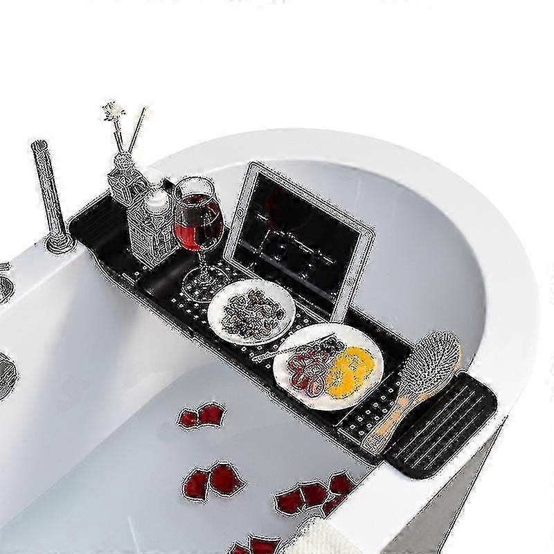 حمام الجرف حوض الاستحمام صينية قابل للتعديل حوض استحمام صينية قابلة للتوسيع رف التخزين حوض استحمام تلسكوبي رف التخزين