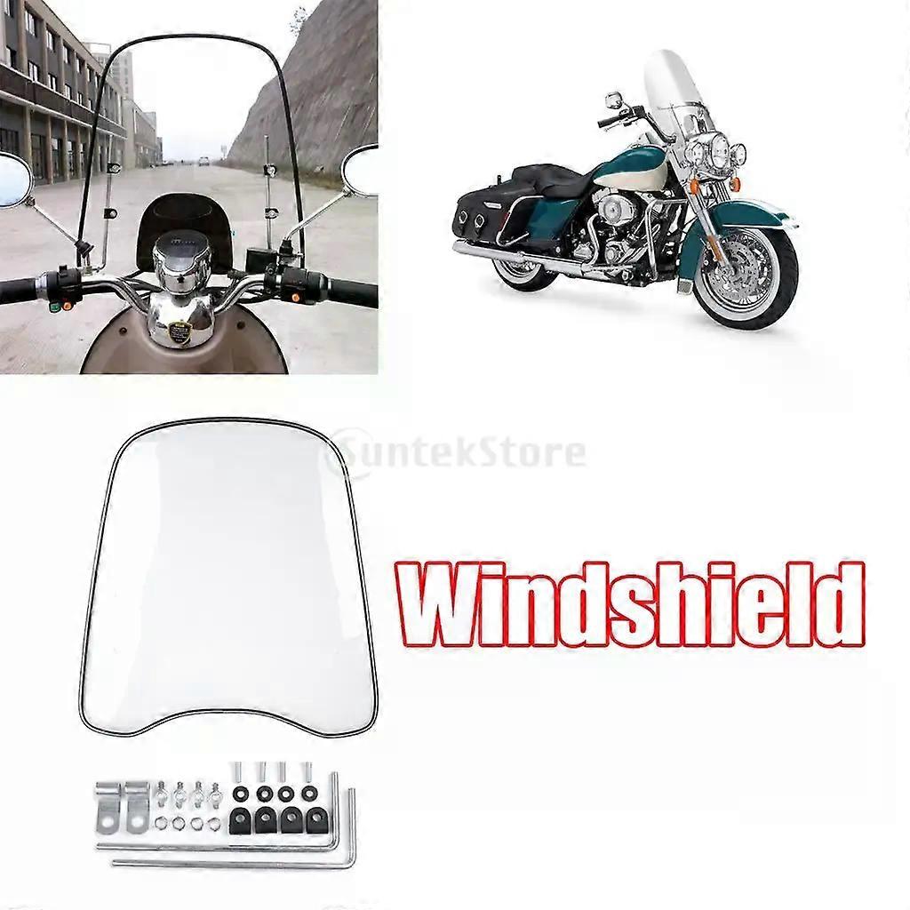 Universal Windproof Front Windshield Windscreen compatible forMotorcycle Motorbike Scooter Transparent Windscreen Motorcycle Accessories MAXP