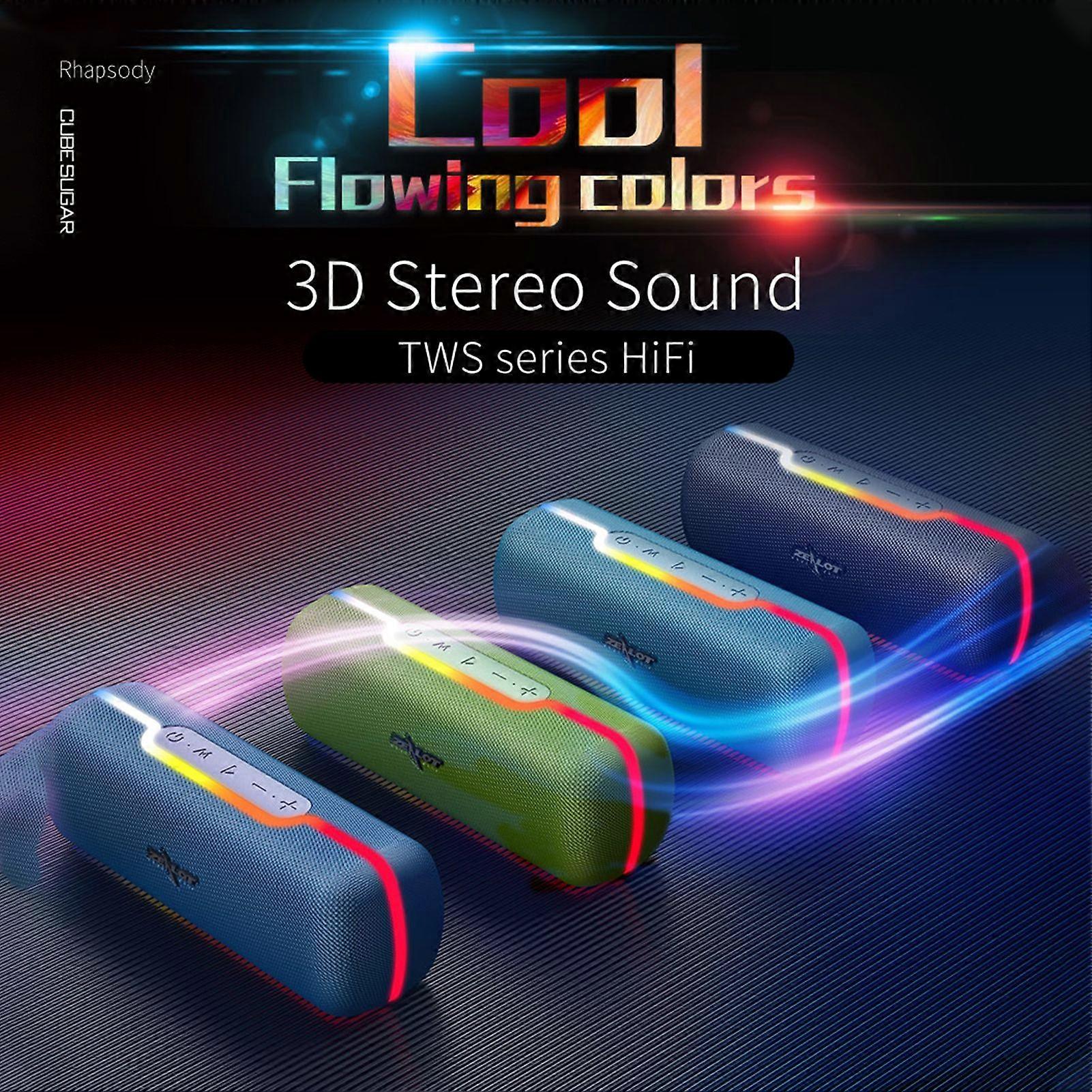 ZEALOT S55 Portable Wireless Speaker with BT 5.0 Technology Waterproof & Dustproof Speakers TWS Series Stereo Scene HiFi Sound Support AUX U Disk TF C