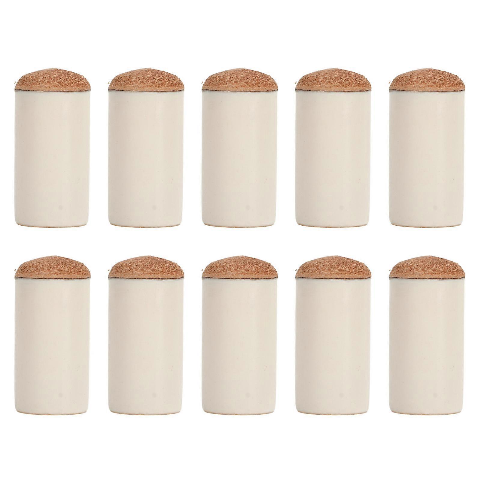 10Pcs Pool Cue Tip Cover Brown Strong Protection Rugged Compact Lightweight Billiard Cue Head Cover for Pool Enthusiasts