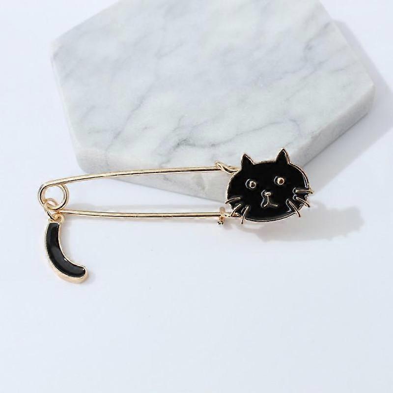 Lovely Drip Small Cat Wagging Tail Animal Brooch