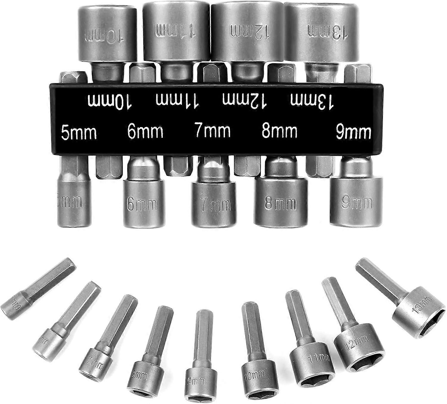 18PCS Screwdriver Socket 6-19mm, Magnetic Hex Socket Adapter, Screwdriver Bit Adapter for Nut Driver, Electric Screwdriver, Socket Wrench |JUNJUN