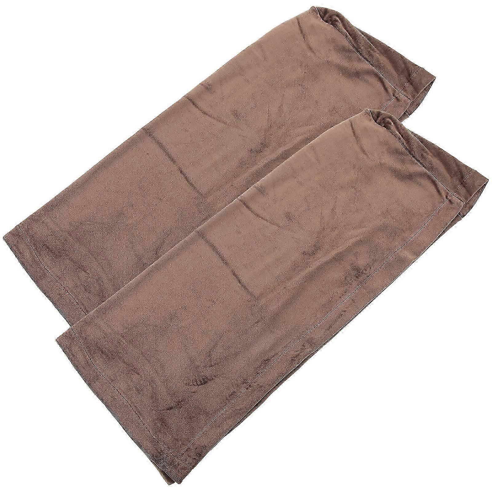 2Pcs Universal Sofa Armrest Cover Elastic Armrest Protector Solid Color Armrest Protective Cloth Khaki