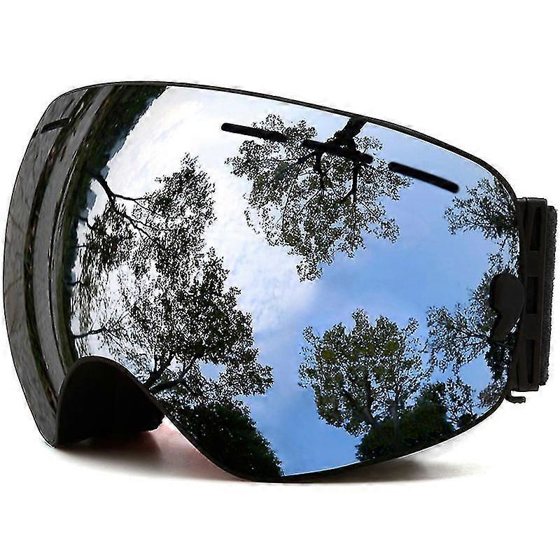 Maxjuli Laskettelulasit - Vaihdettavat - Laskettelulasit Lumilautailulasit miehille ja naisille Ski Item C8 BlackMirrorSilver