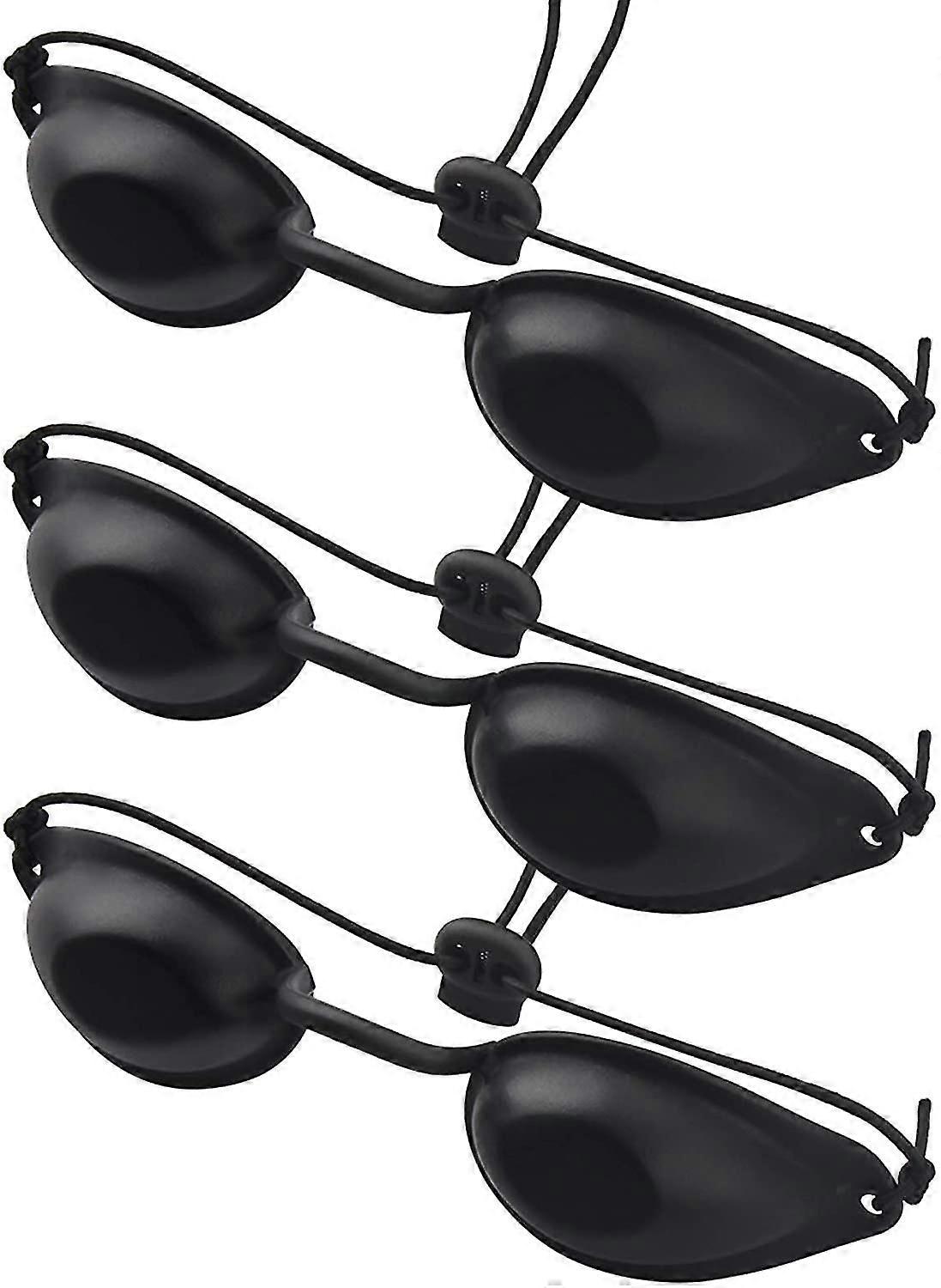 3個のUV保護メガネ、IPL UV LED美容レーザー治療に適しています、黒の保護メガネ、美容サロンや自宅に適しています