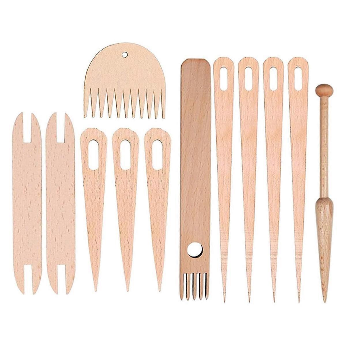 12Pcs Tapestry Weaving Stick Kit, 7Pcs Big Eye Weaving Needles Weaving Stick, 2 Weaving ,2 Weaving