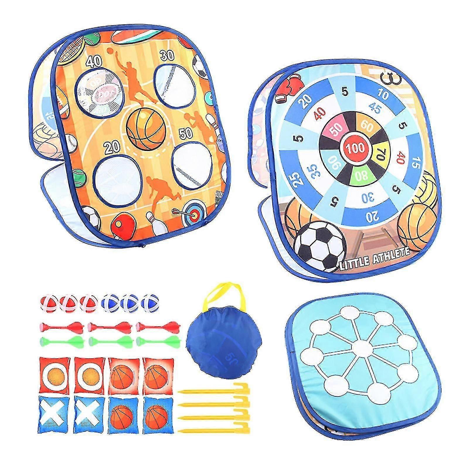 Foldable Kids' Game Board With 8 Colorful Toss Bags Easy To Carry Outdoor