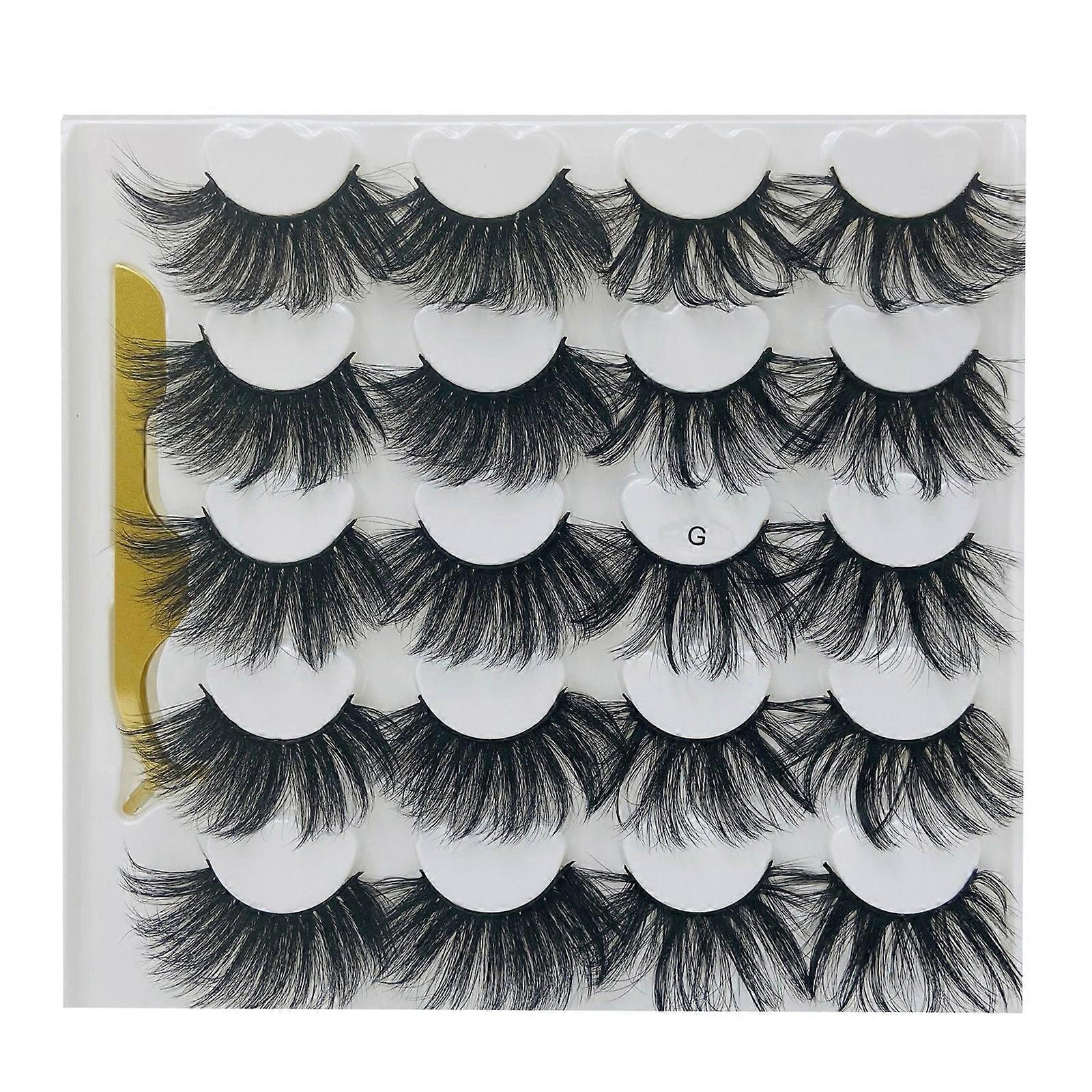 Cosmetic Eyelash 5D 10 pairs of mink eyelashes with tweezers Mink f^ur false eyelashes long and thick reusable not irritate eyelashes