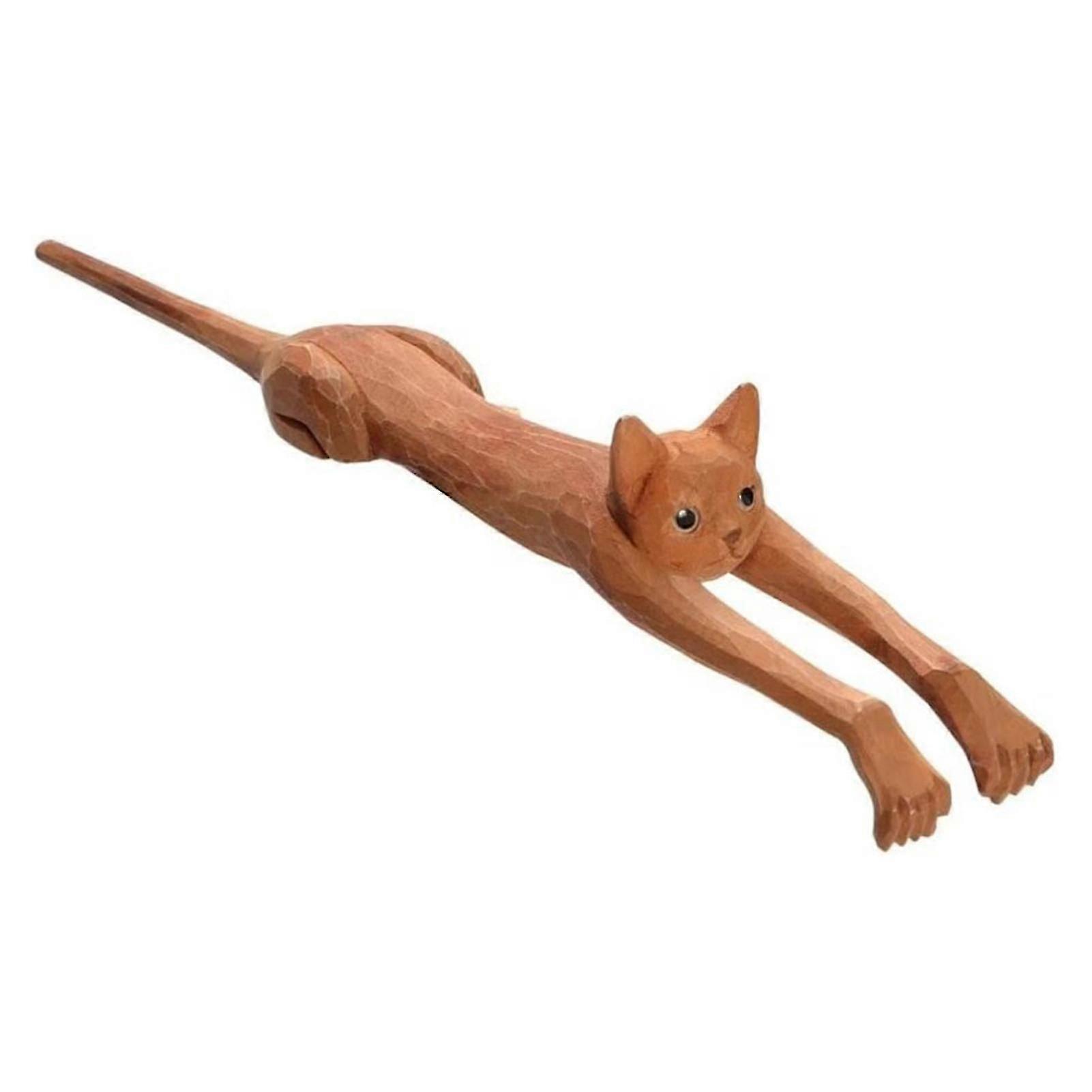 Cat-shaped Back Scratcher With Long Handle Wooden Back Massage Tool For Family