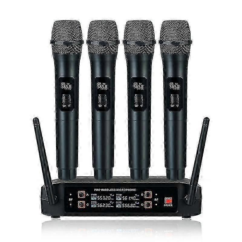 Wireless Microphone Professional Handheld 4-Channel UHF Dynamic Microphone