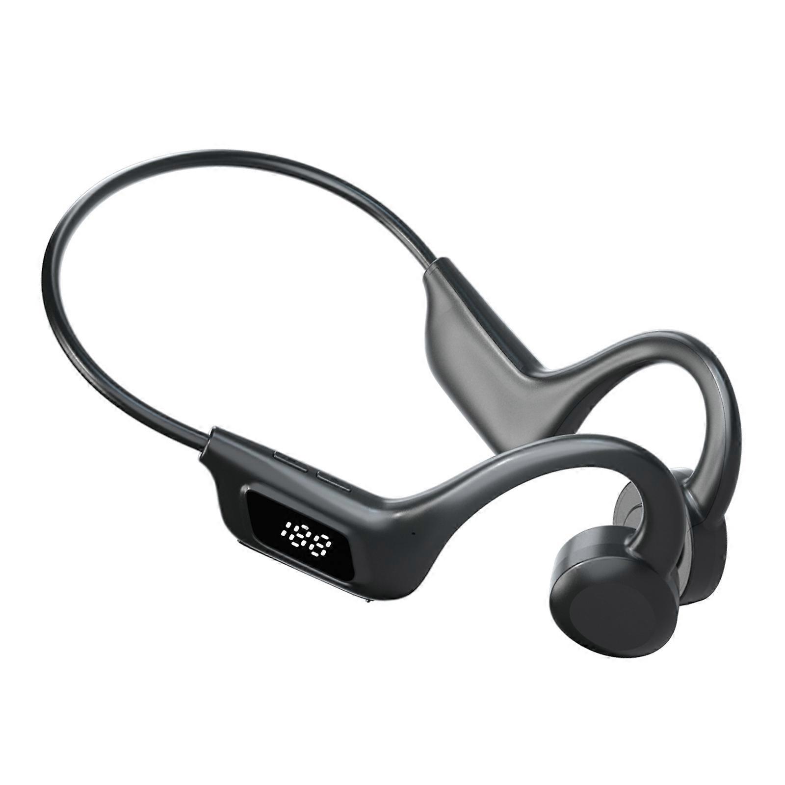 Sports Bluetooth-compatible Earphones, Bone Conducting Wireless Technology with Memory for Music Playback  Black
