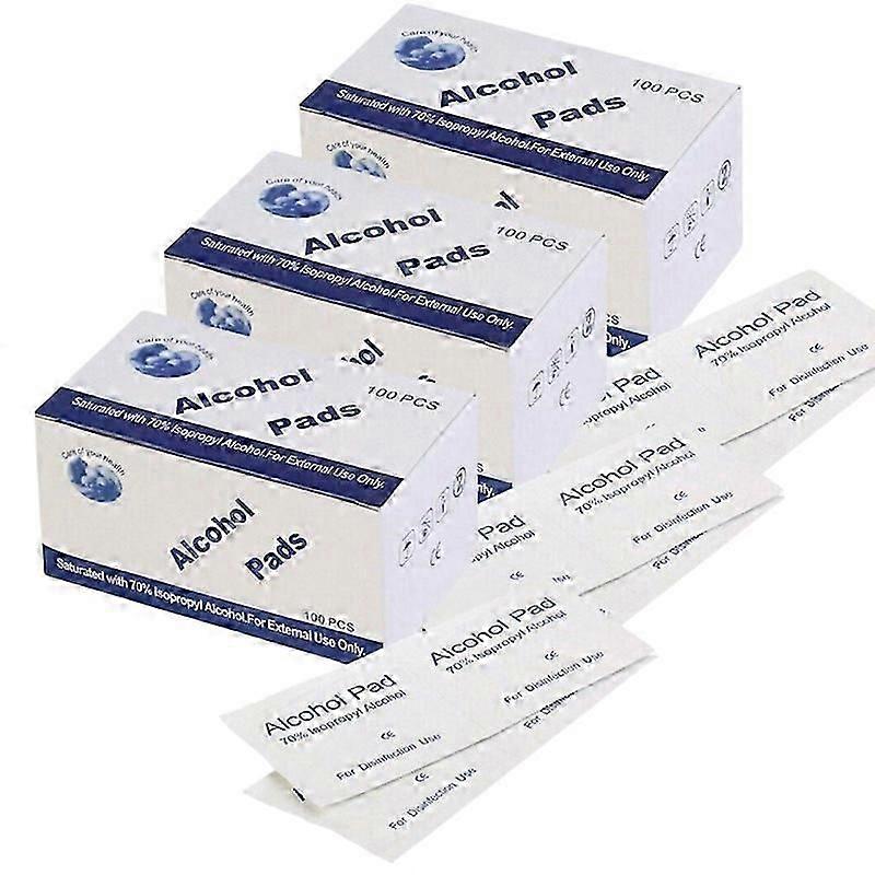 3X 100Pcs Alcohol Wipes Disposable Sterilization Antibacterial First Aid Tool