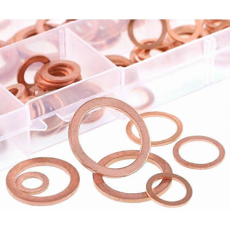 Copper Flat Washer Assortment, Metric, 8 Sizes