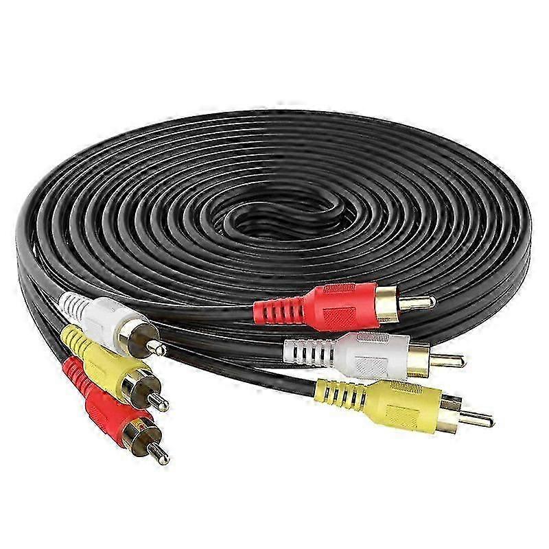 Audio Video RCA Cable 3RCA to 3RCA Composite AV Cable for Set-Top Box Speaker