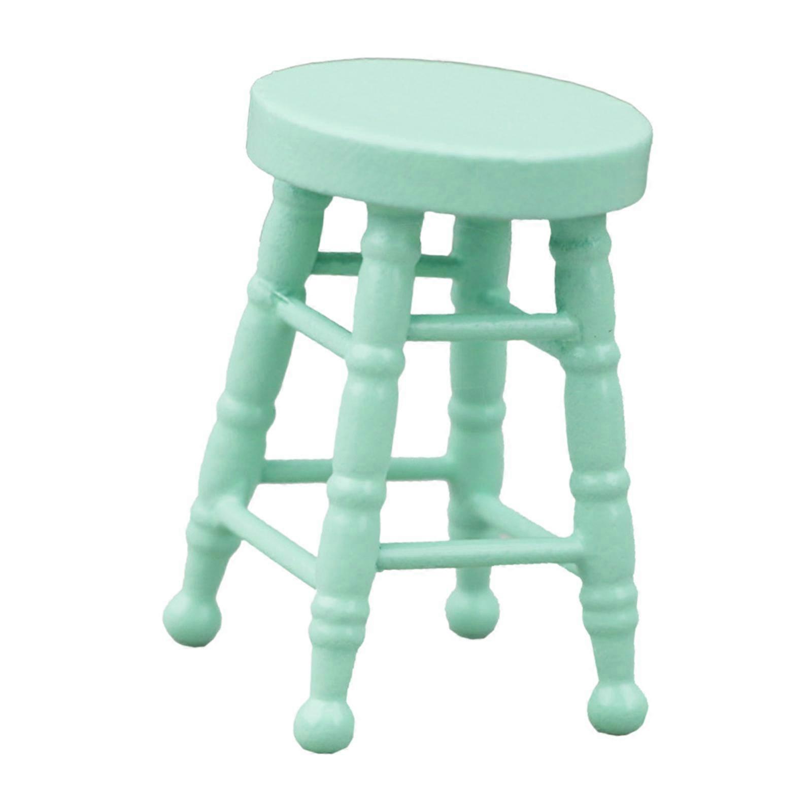 1/12 Scale Round Stool Model Miniature Footstool Realistic DIY Fitments Pretend