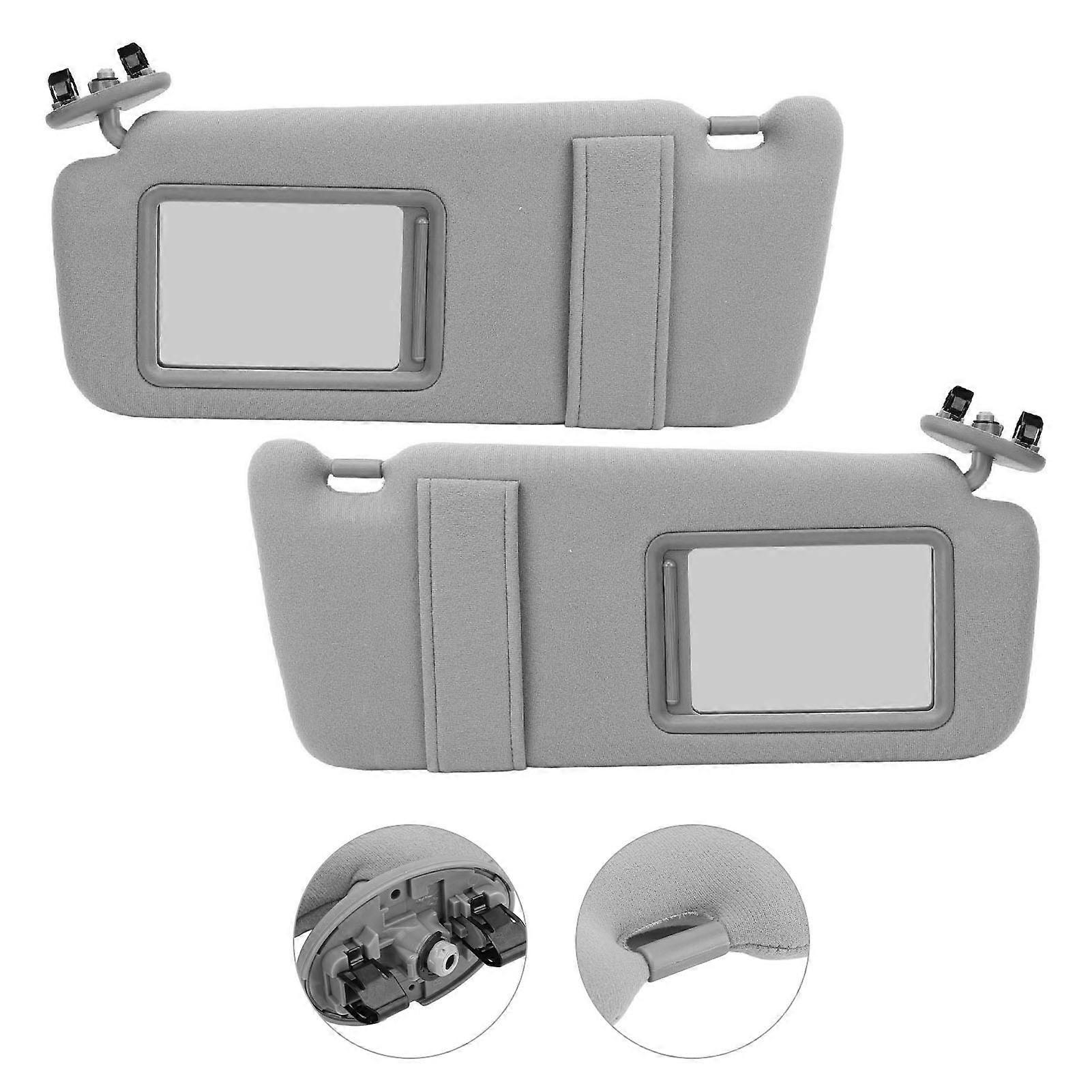 1pair Sun Visor Car Plastic Gray Sunshade with Mirror 74320 06800 B0 for Camry 2007 to 2011