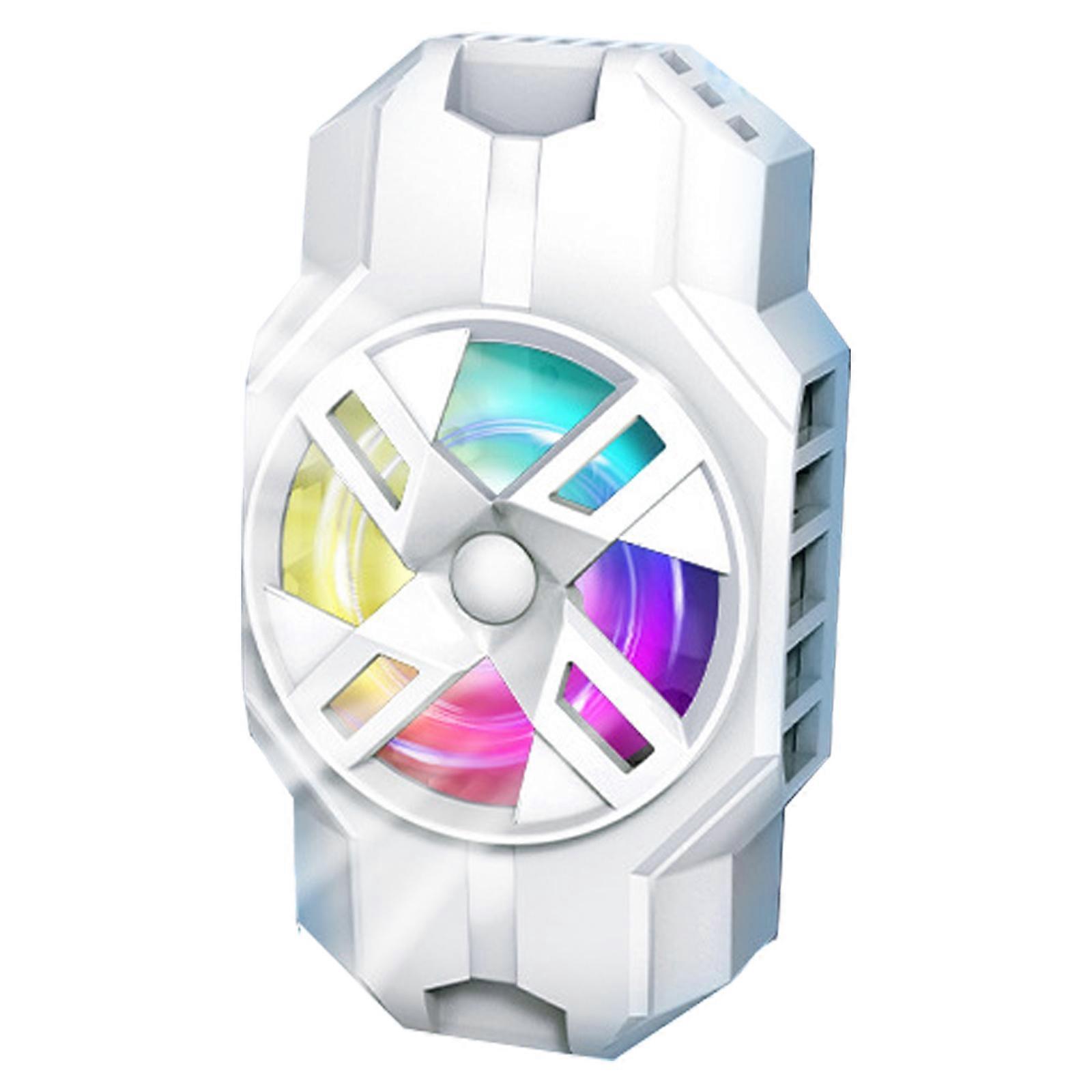 Universal Smartphone Cooling Clip Semiconductor Rapid Cool Quiet Operate Mobile Cooling Fan with LED Lights for Phones ivory white