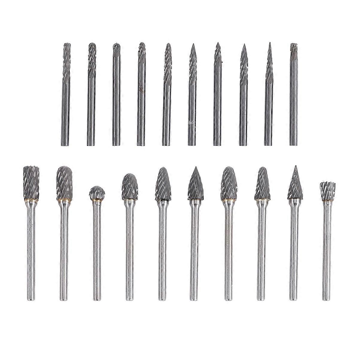 Double Cut Carbide Rotary Burr Set 20Pcs Die Grinder Bits