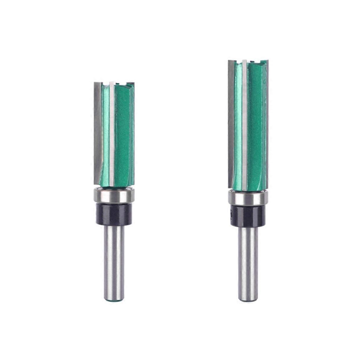 2pack Bearing Four-Edge Straight Knife 4-Tooth Slotted Handle with Bearing Trimmer Heads Woodworking